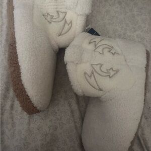 Cozy Sherpa Slide Slippers - White/Cream